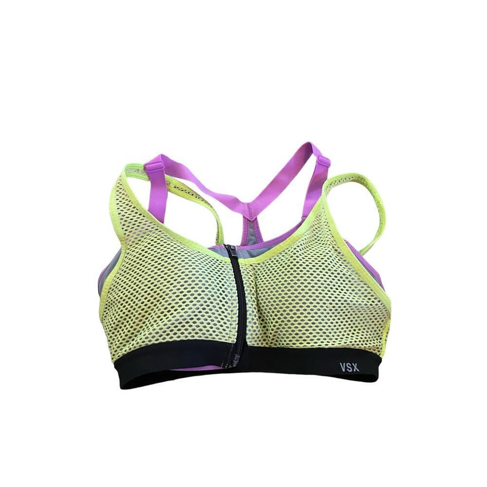 Victoria's Secret VSX Sport Women's Front Zip Fishnet Knockout Sports Bra 32D